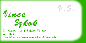 vince szkok business card
